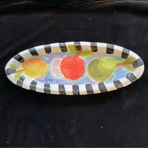 Hand Painted Ceramic Summer Fruit Design 12.5”xx5”Original Design